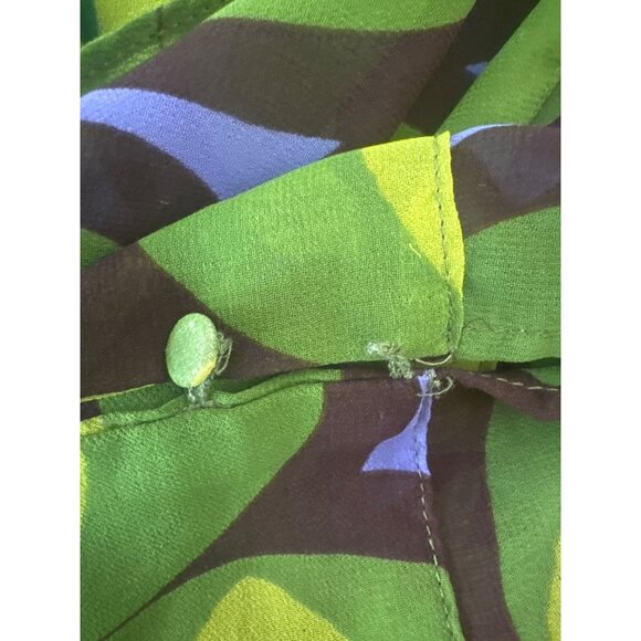 ZARA Green Wrap Small Blouse With Tie Neck & Button Details Lightweight Sheer - Picture 11 of 15